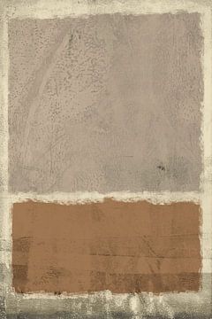 Abstrakte minimalistische Landschaftsmalerei in Weiß, Taupe und Terra von Abstrakte minimalistische Kunst