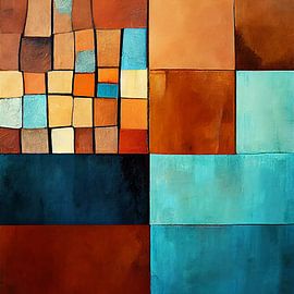 Transformation colorée en aqua, bleu et brun sur Color Square