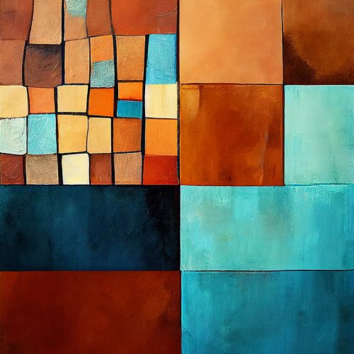 Transformation colorée en aqua, bleu et brun