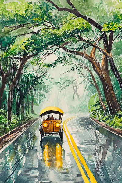 Raindrops and yellow freedom by Poster Art Shop