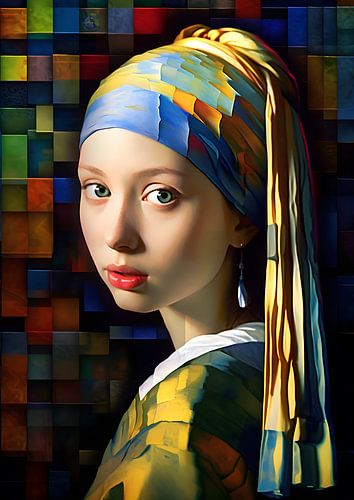 Girl with a pearl earring, abstract surfaces