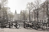 Rijksmuseum in black and white. Amsterdam