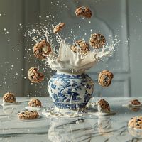 Delft Blue Milk Jug with Cookies