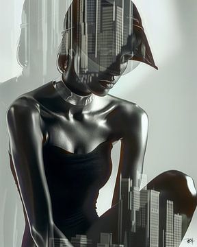 Foto Frau " Metropolis Silhouette " von René van den Berg