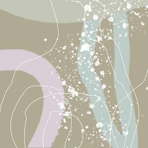 Abstract boho pastel in Wild Wonder kleuren in beige, roze en groen