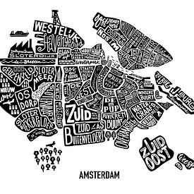 Typografische Kaart van Amsterdam van Suzanna Noort