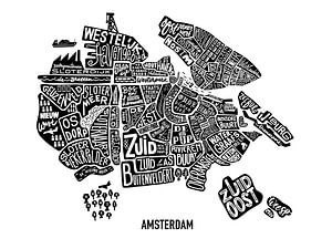 Typografische Kaart van Amsterdam van Suzanna Noort