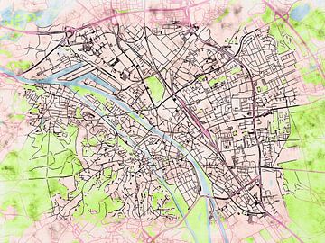 Kaart van Bamberg in de stijl 'Soothing Spring' van Maporia