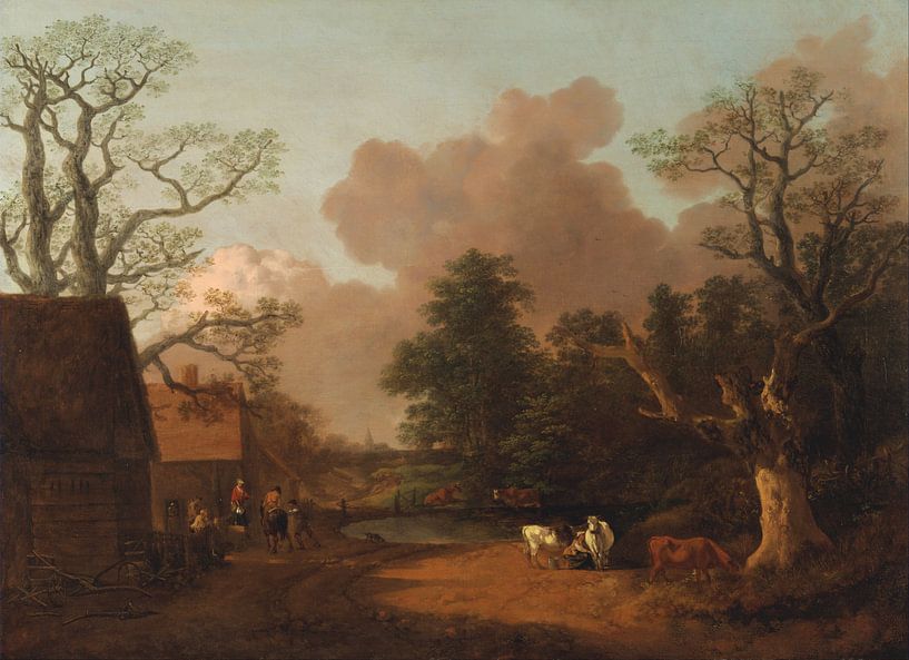 Landschap met melkmeisje, Thomas Gainsborough van Meesterlijcke Meesters