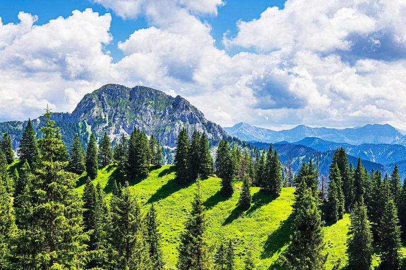 Blick vom Tegelberg bei Schwangau auf die Alpen von Rico Ködder