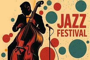illustratives Poster mit Jazz-Konzept, Musiker