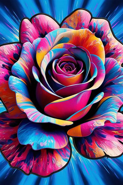 Colourful abstract floral art by Art & Soul Creations