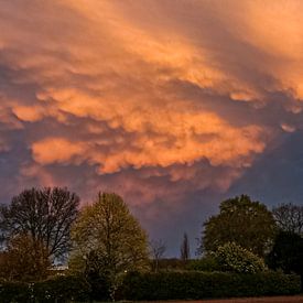 Rode vlammenzee boven zomers landschap van Ruben Gielissen