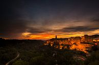 Zonsondergang bij Pitigliano - Toscane van Damien Franscoise thumbnail