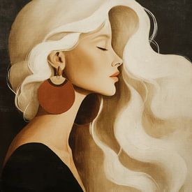Golden Waves, modern portrait by Carla Van Iersel