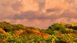 Avondlicht over het land van Alida van Luijn-Toet