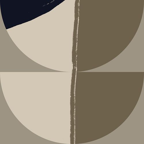 Abstracte geometrische vormen in zwart, wit, taupe I