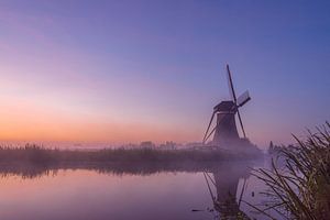 Boezemmolen no. 6 in de ochtendmist.
