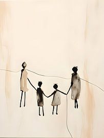 Four children hand in hand by Moody Mindscape