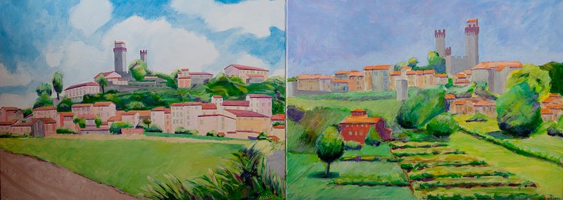 Front and back of Tuscan village of Nozzano. by Antonie van Gelder Beeldend kunstenaar