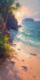 Coucher de soleil sur la côte tropicale