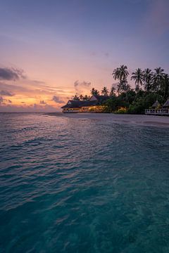 Coucher de soleil sur les Maldives