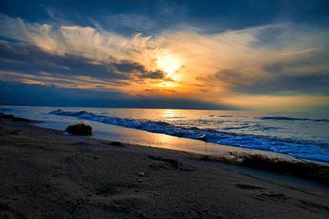 Sonnenuntergang am Strand von Zingst, romantisch von Martin Köbsch