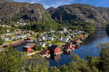 Uitzicht op Åna-Sira in Zuid Noorwegen