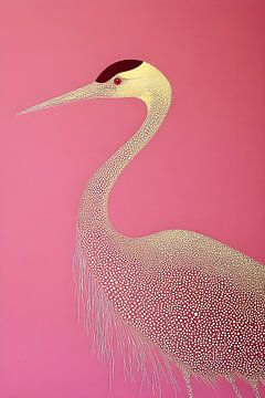 Elegante Kraanvogel op Warme Achtergrond van But First Framing