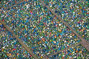 Musikfestival Lowlands, Campingplatz mit Zelten.