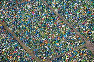 Music festival Lowlands, camping site with tents.