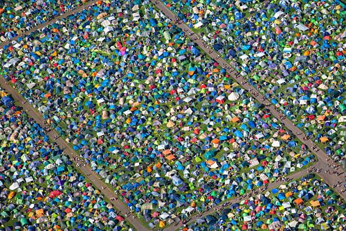 Music festival Lowlands, camping site with tents.
