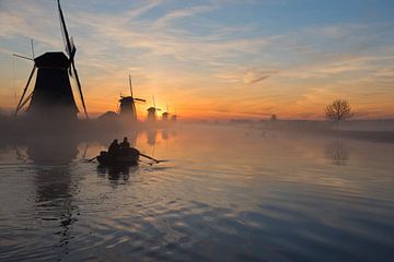 Zonsopkomst Kinderdijk, Sunrise Kinderdijk van Janneke Meijburg