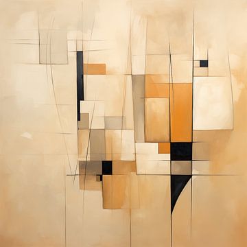 Abstracte vormen beige van The Xclusive Art