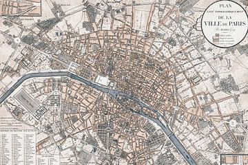 Alte Landkarte Von Paris von Andrea Haase