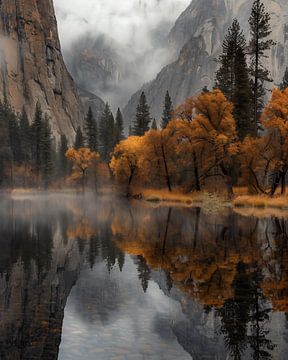 Herfsttooi Yosemite van fernlichtsicht