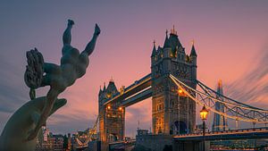 La fille et le dauphin, Londres, Angleterre sur Henk Meijer Photography