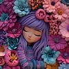 Flowerpower woman with flowers teenager animation by Egon Zitter