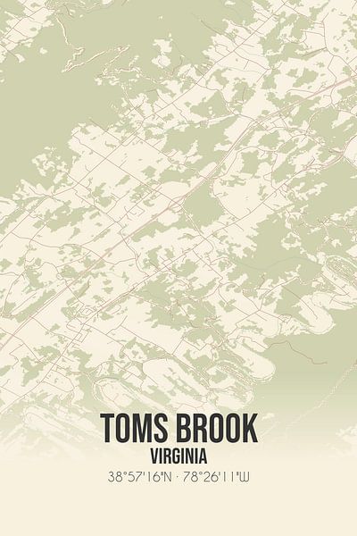 Vintage map of Toms Brook (Virginia), USA. by Prints of Place