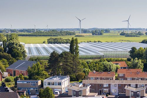 Sexbierum and surroundings from the tower of the Sixtus church