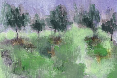 Wazig groen landschap