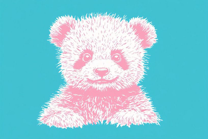Panda Pop Art sur fond bleu par Art & Soul Creations