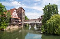 NÜRNBERG Uitzicht van de Maxbrug naar de Hangmanbrug van Melanie Viola thumbnail