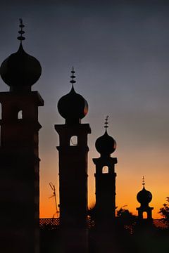 Rooftop At Night Marrakech 2 van Dorothy Berry-Lound