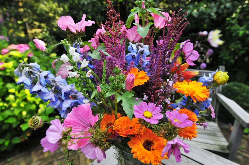 Bunch of flowers in the garden by Ivonne Wierink