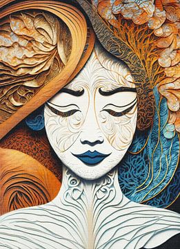 Farbenfrohe Meditation: Die lächelnden Lippen der spirituellen Farbe von Gisela- Art for You