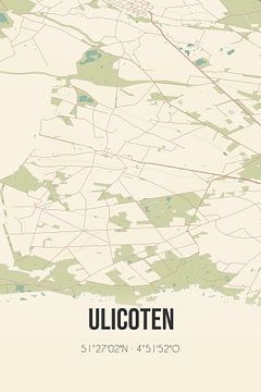 Vintage landkaart van Ulicoten (Noord-Brabant) van Rezona