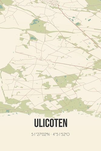 Vintage landkaart van Ulicoten (Noord-Brabant)