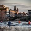 Ruderboote im Abendlicht auf dem Fluss Ouse in York England von Jürgen Schmittdiel Photography