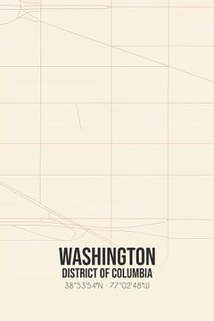 Vintage map of Washington (District of Columbia), USA. by Rezona